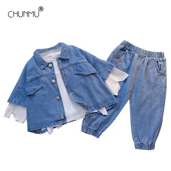 

Fashion 2020 Autumn Kids Clothes Boys Denim Jacket + Tops + Jeans 3 pcs/set Children Birthday Custumes Toddler Boy Clothing Set