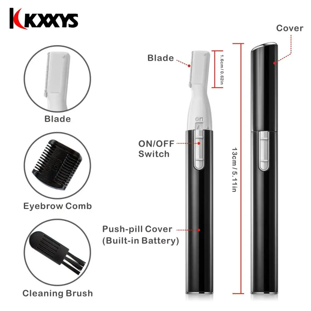 Electric Eyebrow Trimmer and Facial Hair Remover