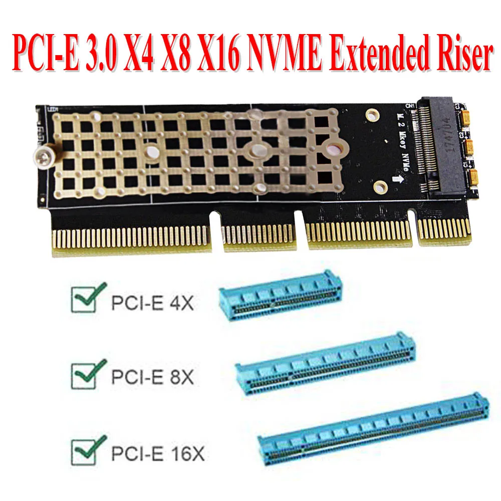 M-Key PCI-E X4 X8 X16 Riser Card PCI-E 3,0 m.2 NVME полноскоростная Плата расширения