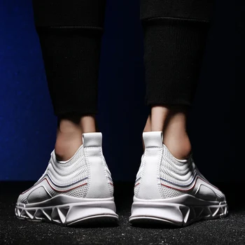 

knitting Fashion leisure shoe solid Breathable de leather sapatos sneakers-men shoes Men 39 summer man sale mesh casuales para