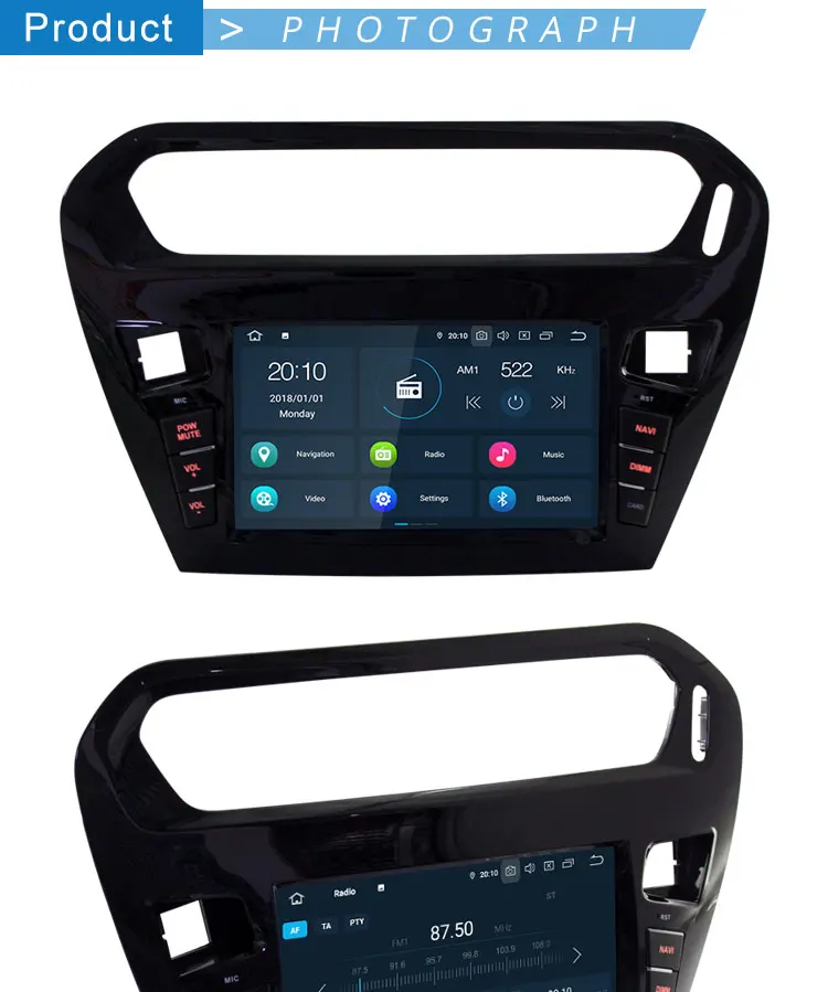 TOPBSNA Android 9,0 автомобильный dvd-плеер для Citroen Elysee peugeot 301- Мультимедиа gps стерео 1Din Автомагнитола wifi 4G+ 64G RDS