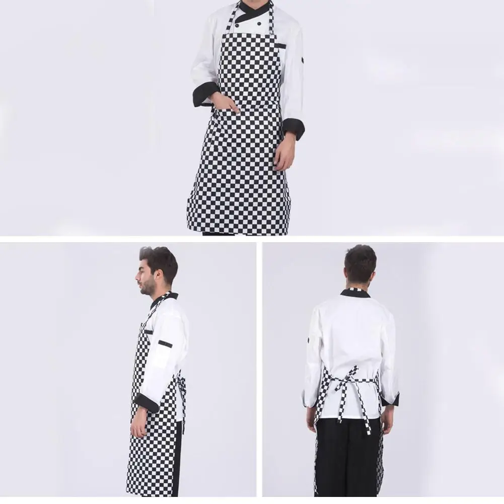 Adjustable Half-length Adult Apron Striped Hotel Restaurant Chef Waiter Apron Kitchen Cook Apron With 2 Pockets #BO