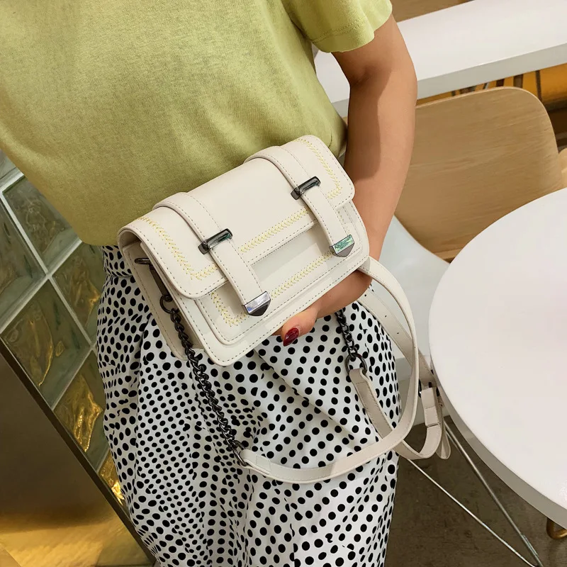 Новый 2019 корейский вариант в британском стиле ремень Маленькая квадратная сумка модные простые тонкие на плечо округлая сумка через плечо