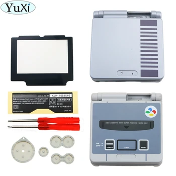 

YuXi Replacement Grey Plastic Housing Shell Case Cover Kit Set for GameBoy Advance SP for GBA SP with Screen Lens and Tool