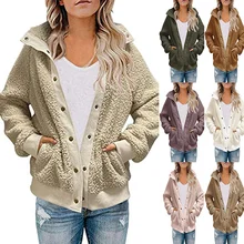 2021 Fashion Women's Autumn/Winter Loose Coat Long Sleeve Casual Warm Soft High Quality Thick Female Plush Coats тренч женский