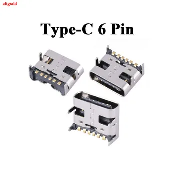 

10PCS TYPE-C USB 3.1 SMD FEMALE SOCKET 6 PIN DIP4 SMT Hd transmission interface for charging treasure High current fast charge