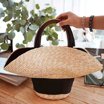 

New Bohemian Beach Bag Women Handmade Woven Straw Bags Summer Grass Handbags Basket Totes Bag Travel Tote Large Size