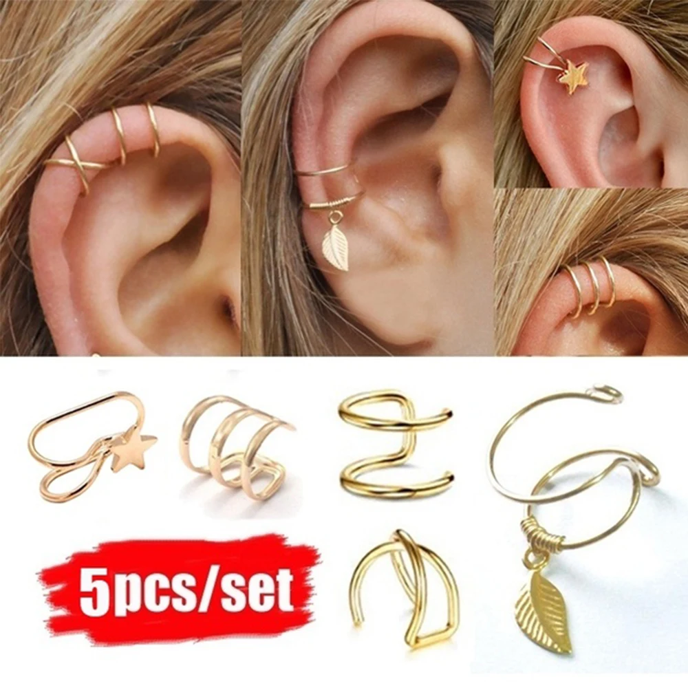 Ear Cuff Clip On Earrings Korean Style Little Star Non Piercing Cartilage Earring Women Fashion Jewelry Gift Simple Design | Украшения и