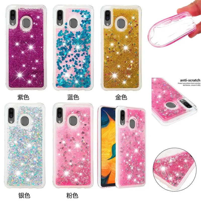 

Silicon Case For Samsung Galaxy A30 A20 Luxury Shockproof Phone Case For Samsung Galaxy A20S M20 Glitter Liquid Quicksand Cover