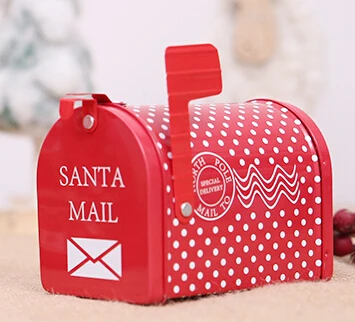 Новые рождественские украшения жестяная почтовая коробка железные Электронные банки детские подарки мультяшная коробка для конфет - Цвет: A