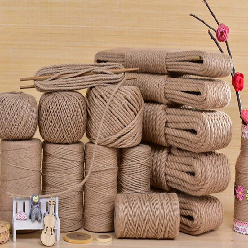 10M-50M Natural Jute Rope Twine Rope Hemp Twisted Cord Macrame String DIY  Craft Handmade Decoration Pet Scratching 4mm-12mm - AliExpress