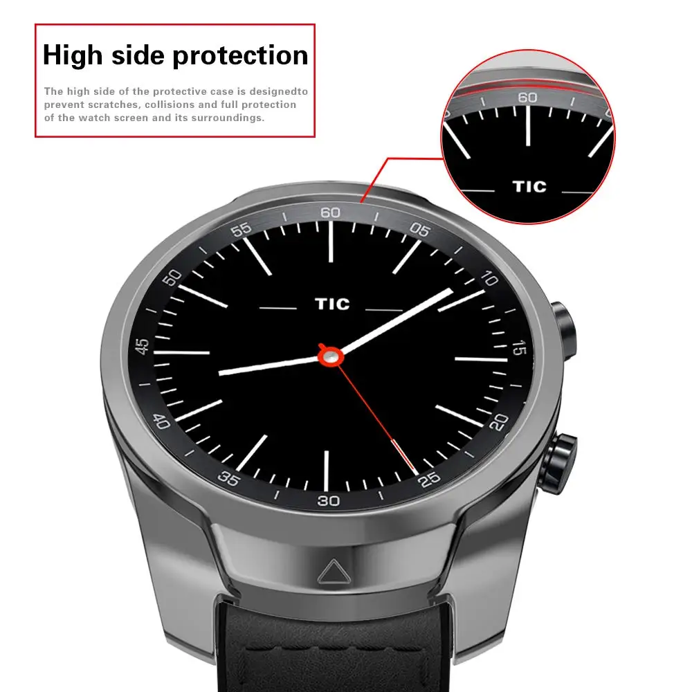 Бампер для смарт-часов Ticwatch Pro, мягкий чехол из ТПУ с покрытием, тонкий чехол для Tic Watch Pro, силиконовая защитная рамка, аксессуары