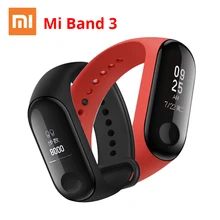 Xiaomi mi Band 3 mi band 3 умный браслет с черным оранжевым синим сенсорным экраном фитнес-трекер для измерения сердечного ритма водонепроницаемый