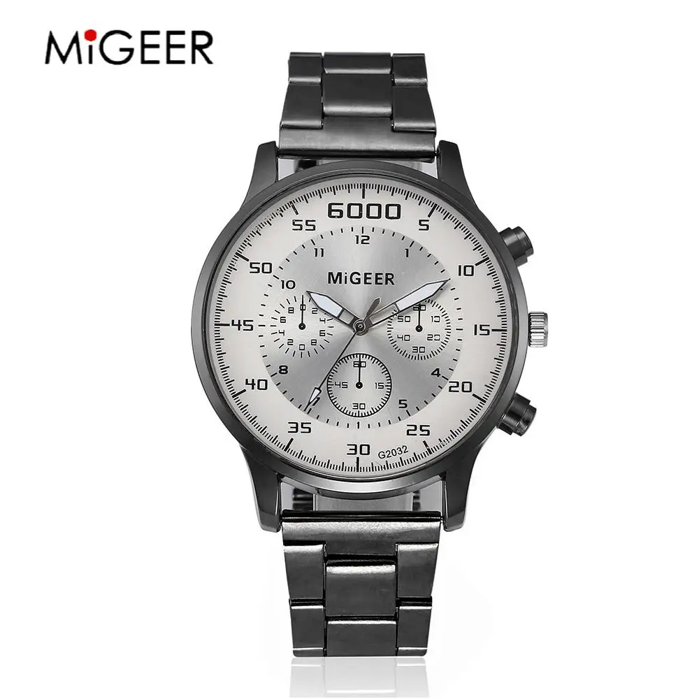 MIGEER, роскошные брендовые модные часы для мужчин, Лидер продаж, мужские часы, полностью из нержавеющей стали, кварцевые наручные часы, reloj hombre - Цвет: W
