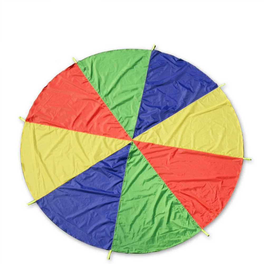 

Hot Rainbow Parachute Dia 2M Child Kids Sports Development Outdoor Umbrella Toy Jump-sack Ballute Play Parachute 8 Bracelets
