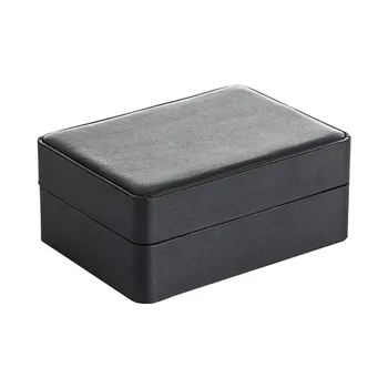 

Travel Cufflink Storage Box Protective PU Leather Display Jewellery 6 Slots Wedding Party Tie Clip Organizer Rings Earring Gift