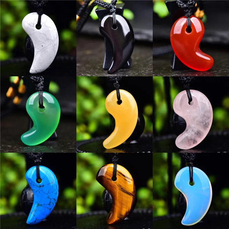 Натуральный камень агат колье с опаловой подвеской Хрустальный кварцевый кулон