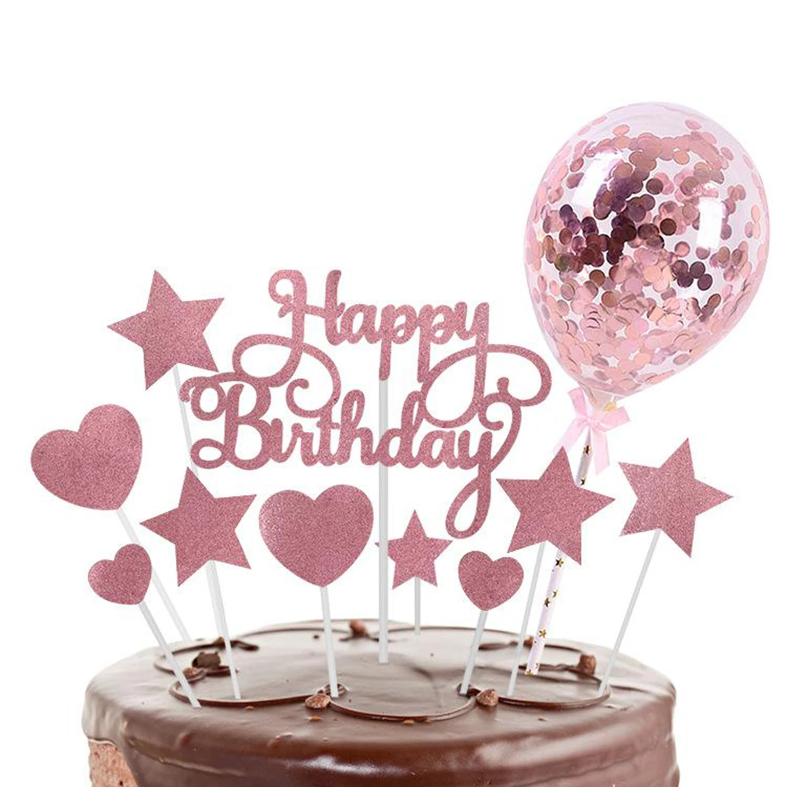 Glittery Happy Birthday Cake Topper- Birthday Party Decorations, Birthday Cake Glittery Happy Birthday Cake Topper- Birthday Party Decorations, Birthday Cake