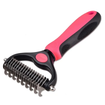 

Cats and Dogs General Pet Knot Rake Brush Double Leg Hair Comb to Floating Hair Comb Rake Comb