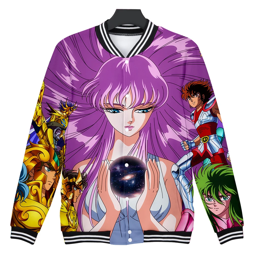 Baseball uniform Saint Seiya Hoodie Fans Supportive College Baseball Uniform Jackets Men Women 3D Sweatshirt