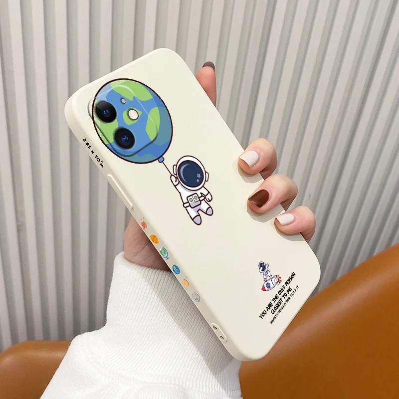 Rectangle Cute Pattern Phone Case For iPhone 12 13 Pro Max 11 X XS XR XSMAX SE2020 8 8Plus 7 7Plus 6 6S Plus Silicone Cover