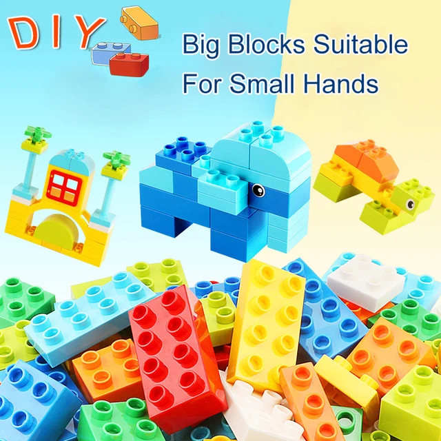 50-300pcs Big Size Building Blocks Assembled Construction Educational Toys DIY Bricks Toddler Toys For Children Kids Gift 4