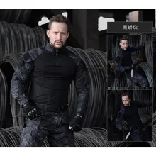 Тактическая охотничья камуфляжная одежда военная форма страйкбол одежда армейская тактическая рубашка+ брюки с наколенниками