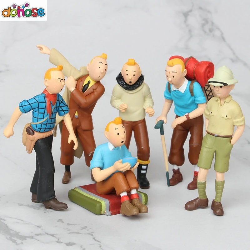 

Tintin figure Cartoon The Adventures of Tintin Tin Tin Mini PVC Figures Collectible Model Toys 6pcs/set