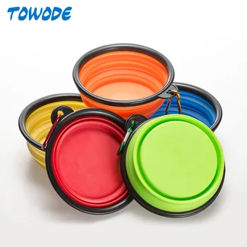 

5PCS Pet Folding Bowls Portable Outgoing Travel Silicone Bowl Environmental Protection Non-toxic And Heat Resistant Pet Products
