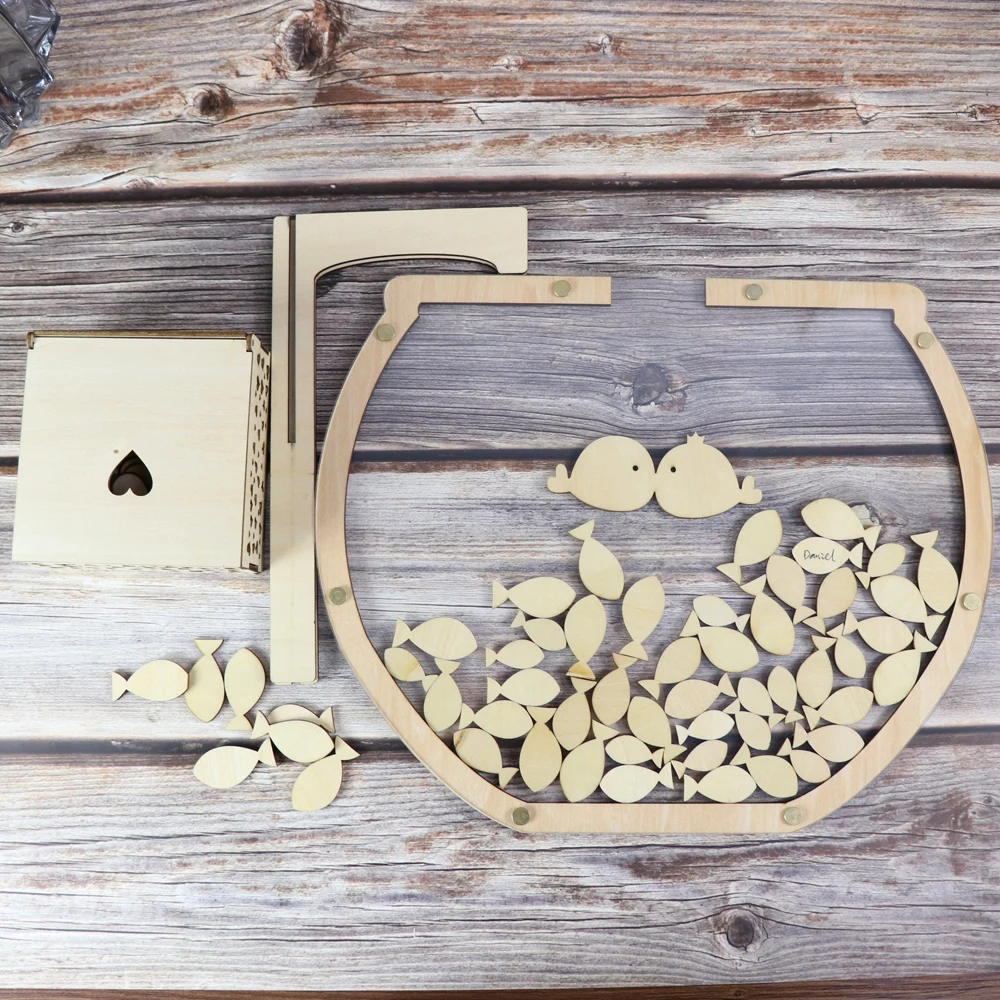 Wedding Drop Box Top Guest Book ,Wood Wedding Transparent Fish Tank Guest Book ,Alternative Baby Guestbook, Wedding Decoration