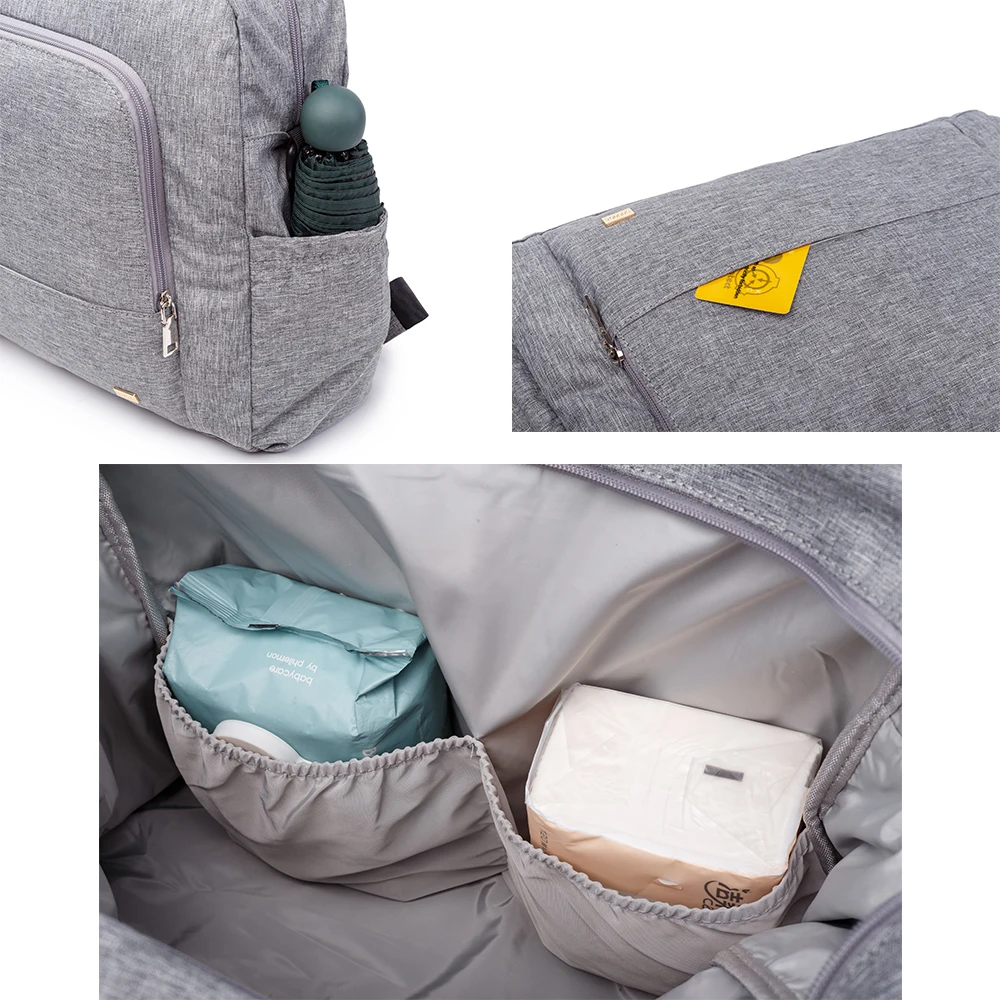 Soboba Solid Diaper Bag Fashion Waterproof Multi-functional Diaper Backpack Nursing Changing Bag for Baby Large Stylish Bag 5