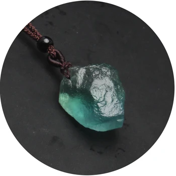 

Crystal original stone fluorite ore pendulum pendant necklace divination crystal nunatak energy chakra stone purification