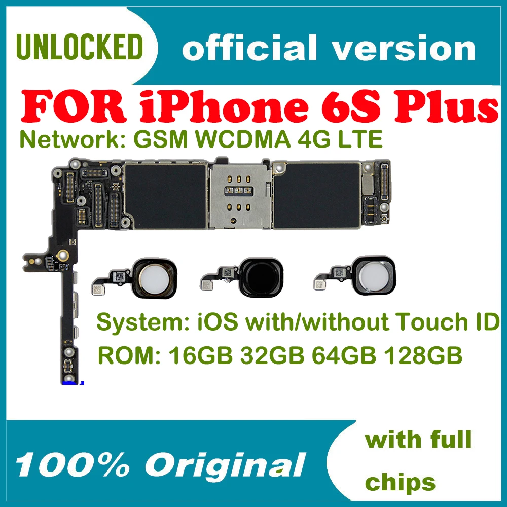 Бесплатный iCloud для iPhone 6S Plus материнская плата с/без Touch ID 16 Гб/64 Гб/128 ГБ|Антенны