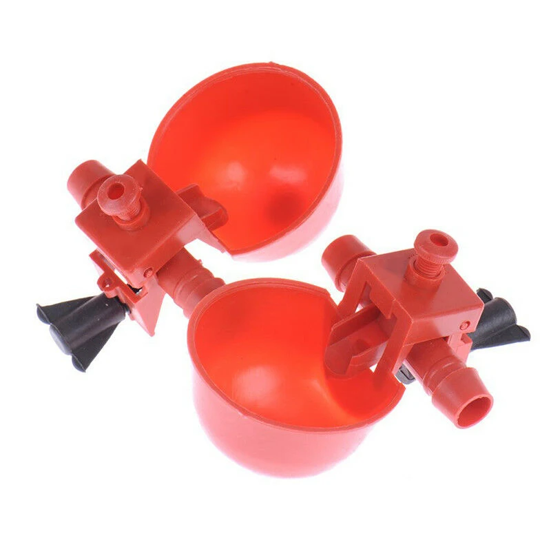 

Red Automatic Quail Waterer Animal Feeders Automatic Bird Coop Feed Poultry Chicken Fowl Drinker Water Drinking Cups