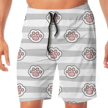 

Summer Cute Cat Paw Pattern Men Novelty Gay Funny Lounge Pants Beachwear