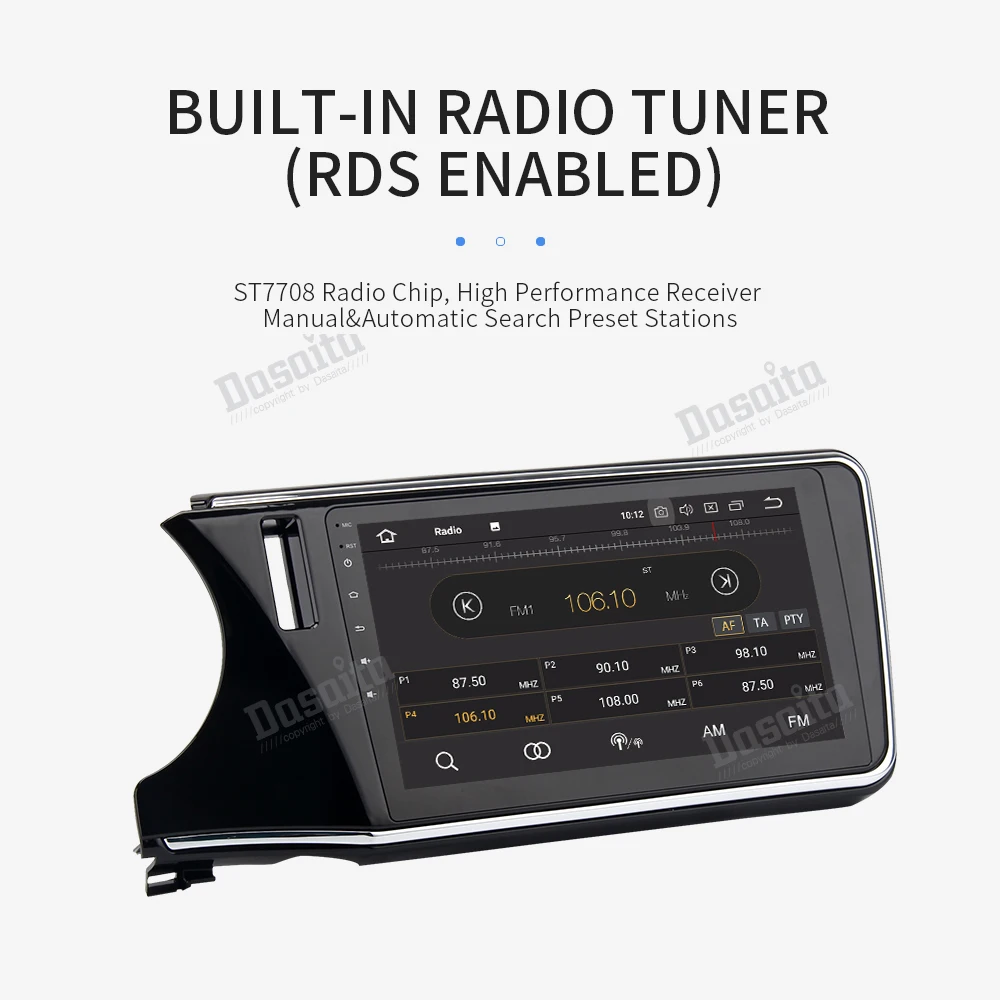 Top Android 9.0 Octa Core 10.2" Car Stereo Radio for Honda City 2015 2016 2017 Auto Head Unit Bluetooth GPS Navigator 1 din 7