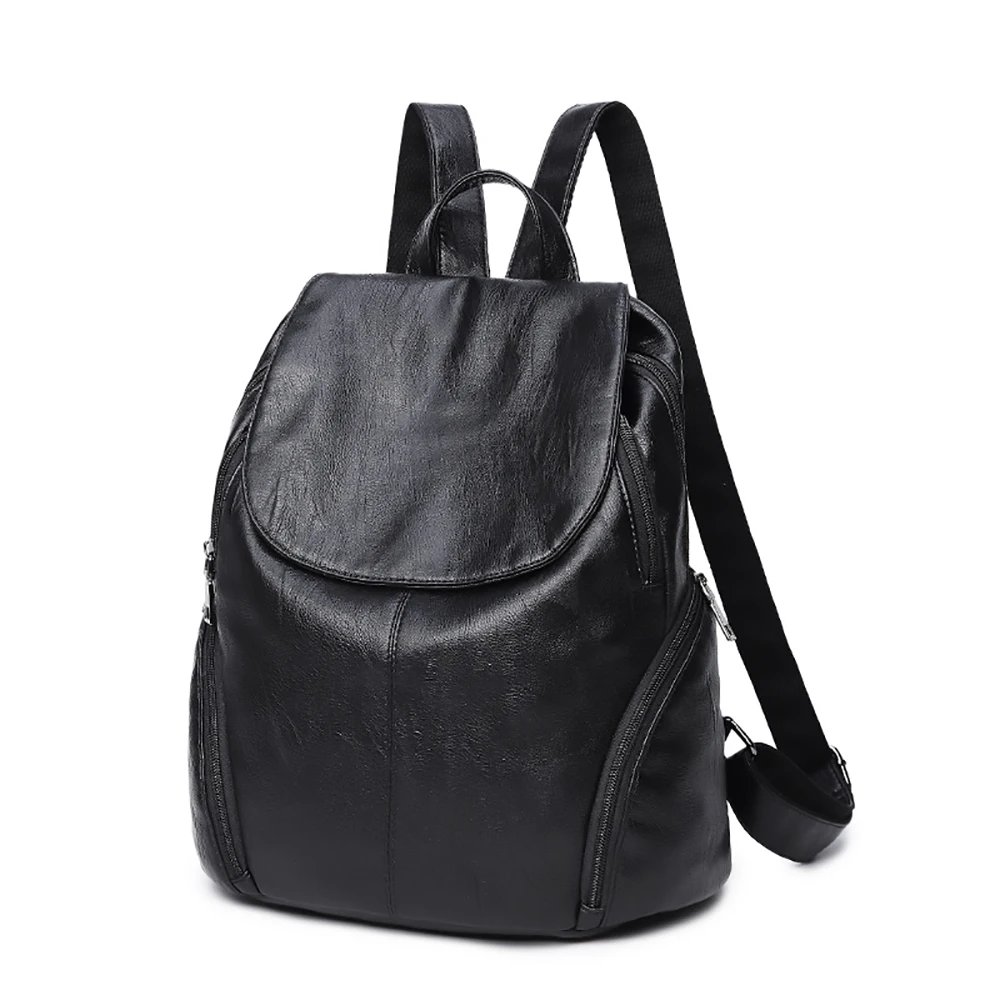 

Backpack Women Casual Travel Waterproof PU leather school Bags for Teenage Girls lady High Quality Fashion Backpacks black 2019