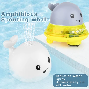 

Water Spray Shower Game Water Spray Bath Toy Kids Whale Electric Induction Sprinkler Music Colorful Light Baby Swim Float Toy