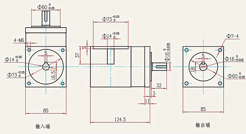 NEMA 34 right angle gear box for NEMA 34 stepper motor 86mm size with different torque