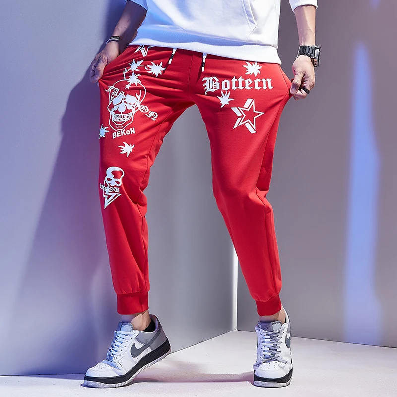 Skull Men's Trousers New Streetwear Joggers Man Tracksuit Trousers Clothing Men's Fashion Casual Pants Punk Harem Pant Men