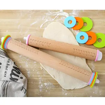 

Adjustable Christmas Rolling Pin Kitchen Baking Wooden Rolling Pin Flour Pastry Flour Sticks Kneading Tools