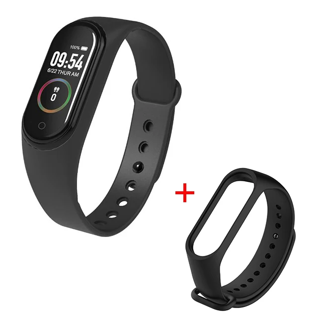 Add black strap M4 смарт-браслет 4 открытый фитнес-трекер часы спортивный браслет пульсометр кровяное давление монитор смарт-ленты здоровье браслет - Цвет: Add black strap