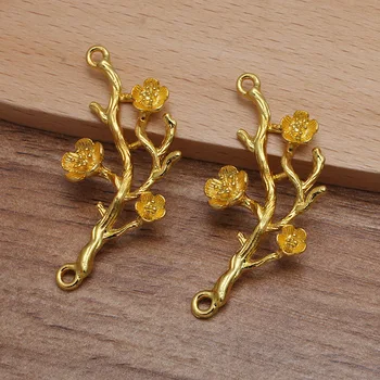 

20pcs Ancient Zinc Alloy Metal Casted Winter Flower Branch Connectors Charms Findings DIY Bridal Wedding Jewelry Accessories