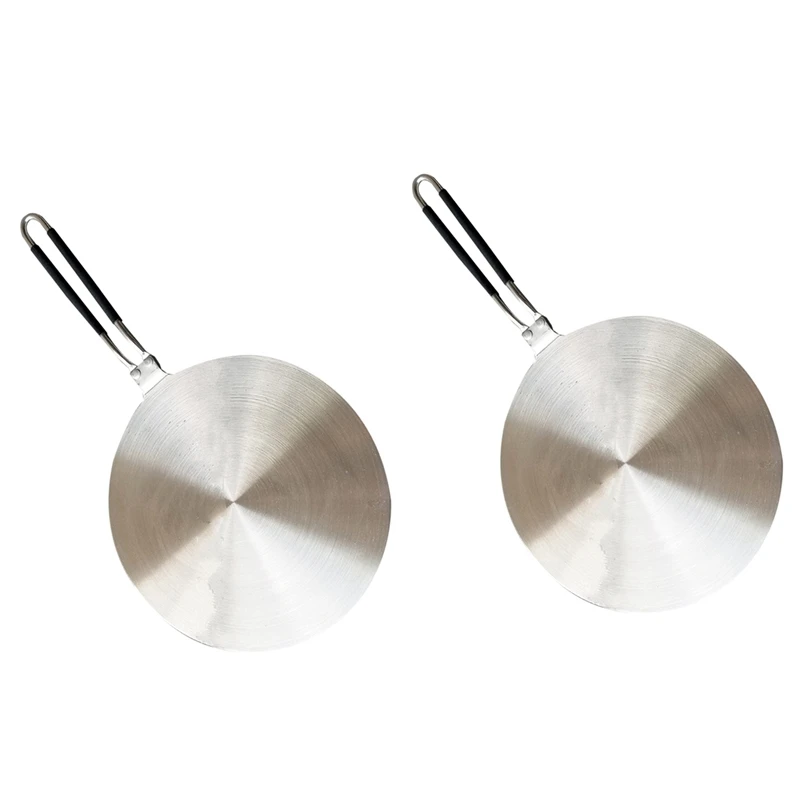

2Pcs Induction Cooker Heat Spreader Stainless Steel Induction Adapter Plate Coffee Milk Cooker Electromagnetic Cooker 7.5 Inch E