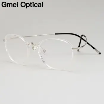

Gmei Optical Ultralight Beta Titanium Flexible Glasses Frame Women Round Prescription Eyeglasses Myopia Optical Frames M19002