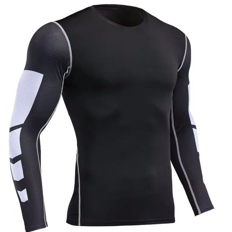 Black T shirt Компрессионные спортивные Леггинсы, мужские эластичные штаны для спортзала, фитнеса, Мужские штаны для пробежки 3/4 - Цвет: Black T shirt