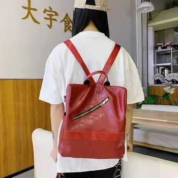 

2020 new women's shoulder bag anti-theft school bag multifunctional double zipper large capacity leisure travel backpack