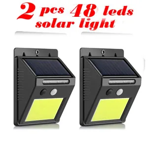 YX03-48-3M-2pcs 2/4 шт. 48/30LED Солнечный Мощность уличный светильник движения PIR Сенсор Беспроводной настенный светильник сад безопасности лампы Открытый Водонепроницаемый Luminaria - Испускаемый цвет: YX03-48-3M-2pcs