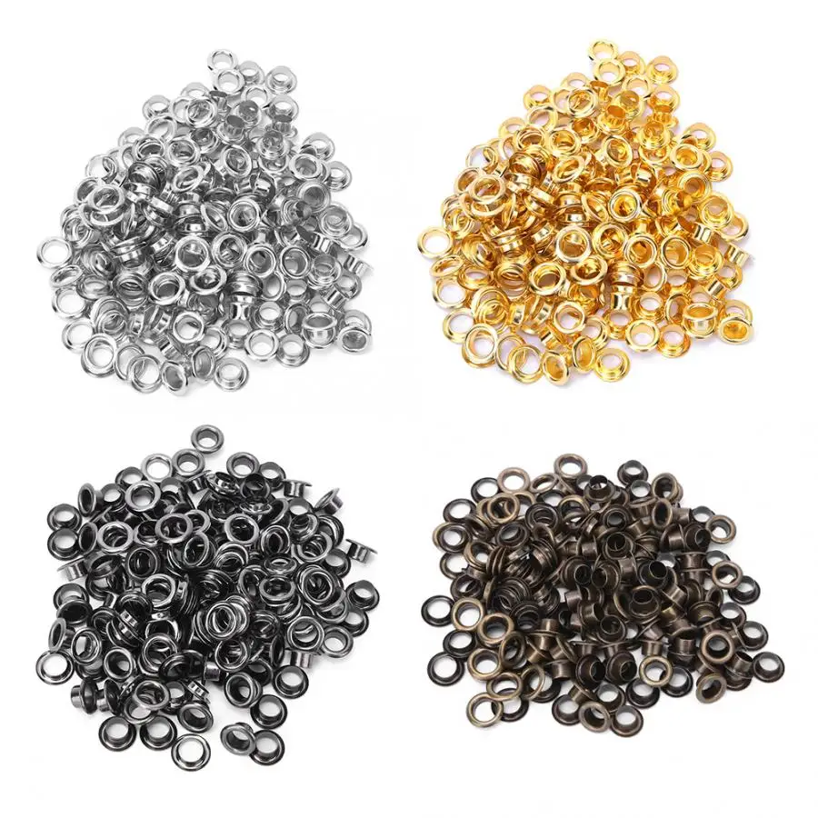100X Brass Double-Sided Eyelet Hollow Rivet for Clothing Bag Belt Shoe Silver 