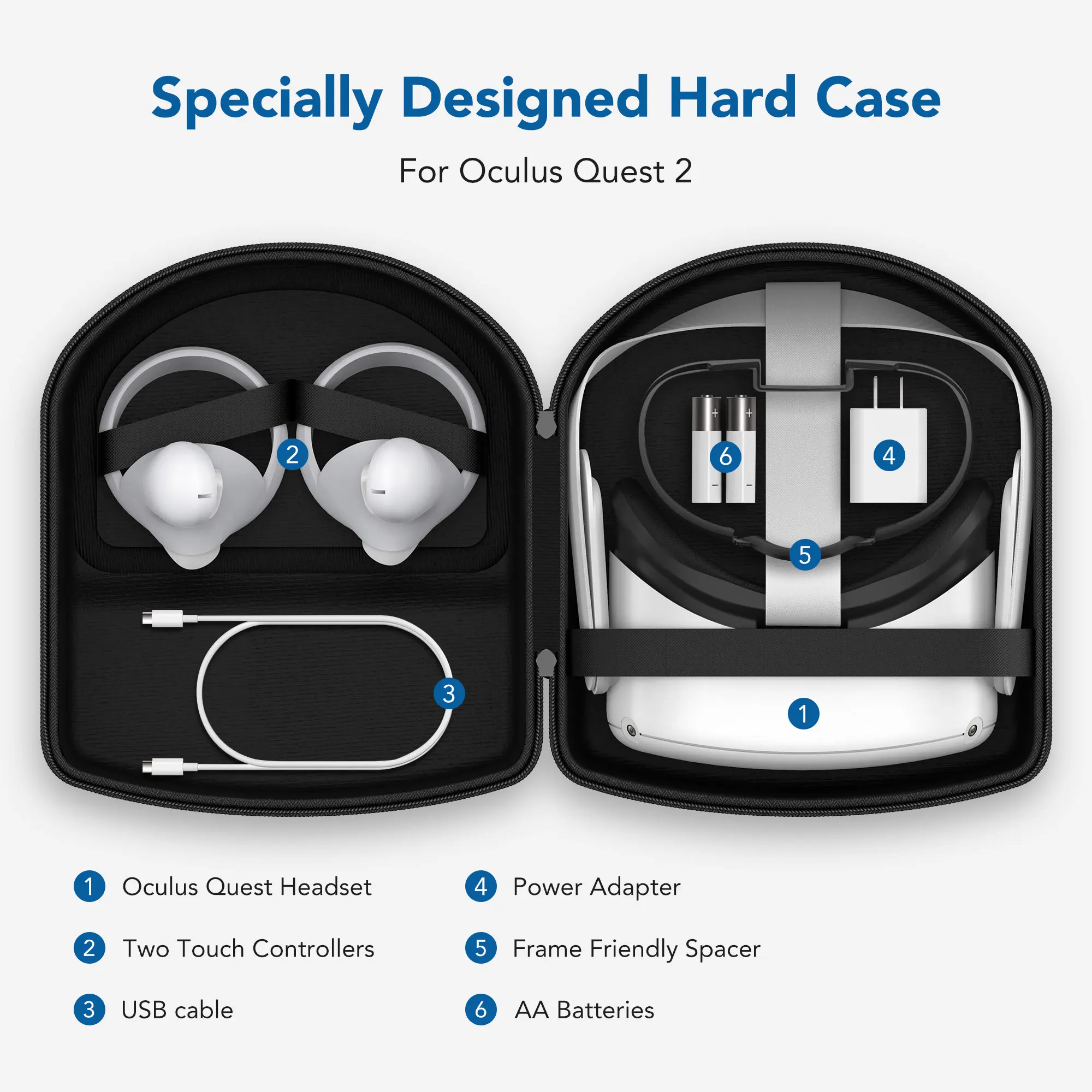 KIWI design Hard Travel Case for Oculus Quest Waterproof